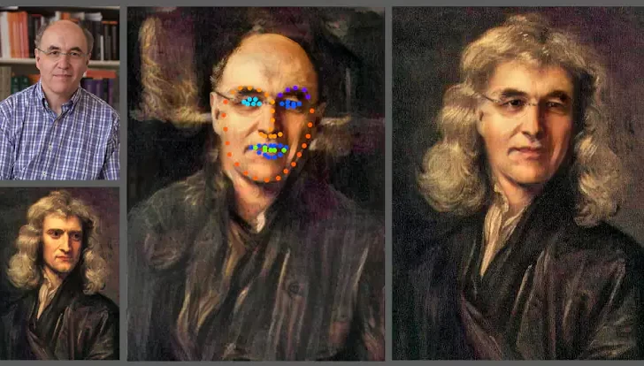 Замена лица на произведении искусства с помощью нейросети. Изображение: Stephen Wolfram